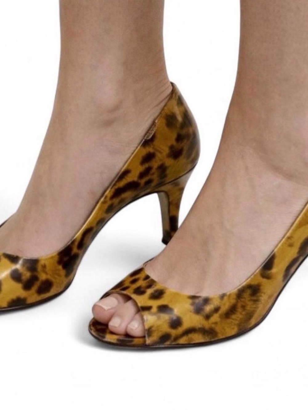J.CREW Women’s Leopard Print Peep-Toe Pumps - Brown